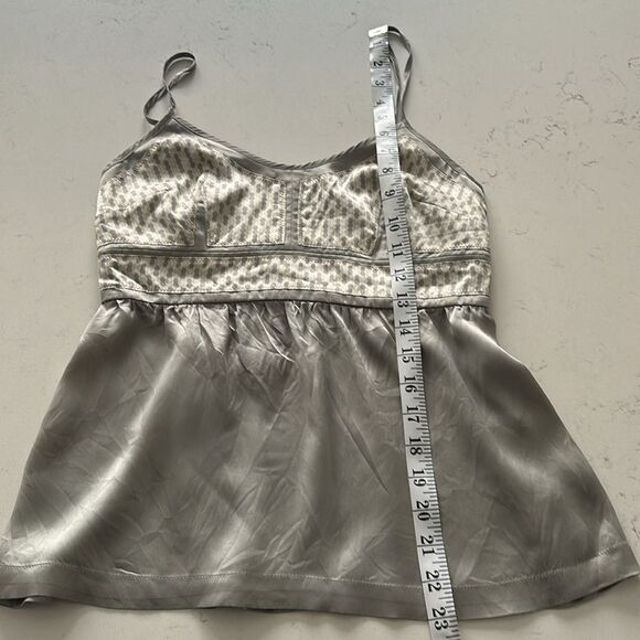 Proenza Schouler for Target Gray Ivory Print Silk Spaghetti Strap Blouse Size XS - Picture 8 of 10
